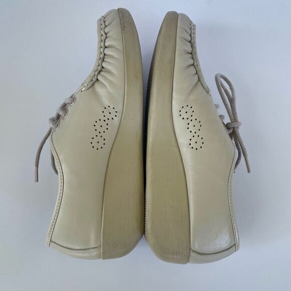 SAS Siesta Shoes Women Size 7 Bone Leather Handsewn Lace Up Oxfords Made in USA - Picture 8 of 9